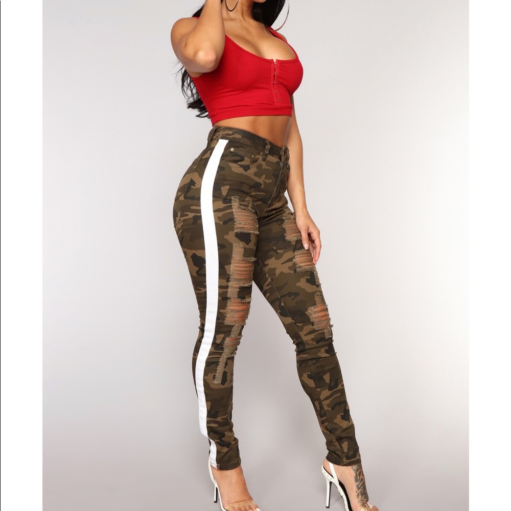 Camo ripped jeans